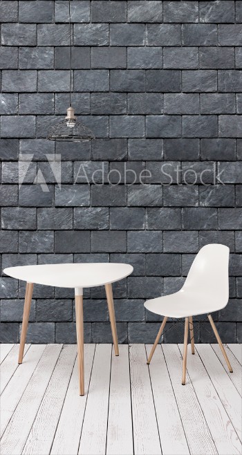 Picture of Roof wall of the Silesian black shale Slate roofing tiles